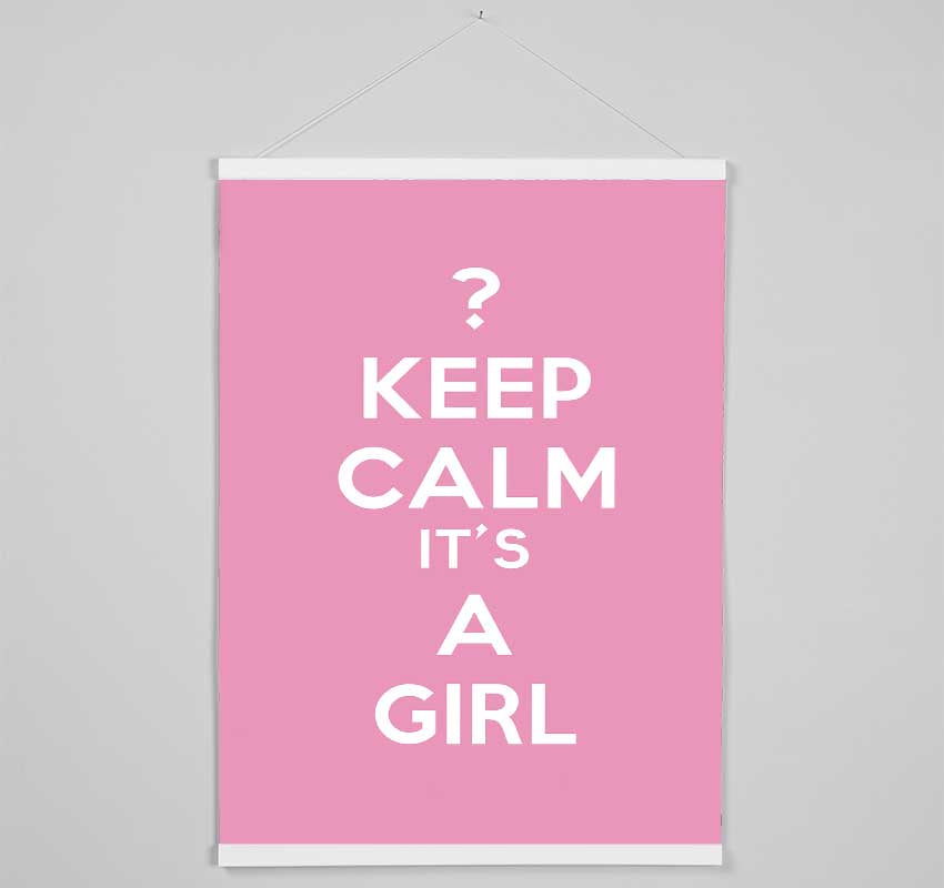 Nursery Quote Keep Calm Girl Pink Hanging Poster - Wallart-Direct UK