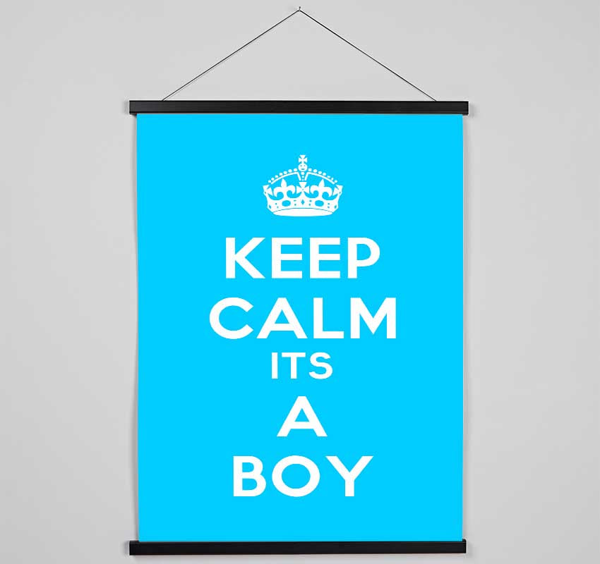 Nursery Quote Keep Calm Its A Boy Hanging Poster - Wallart-Direct UK