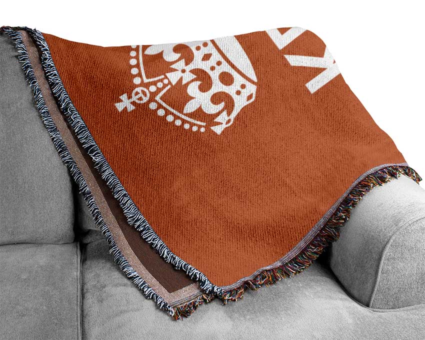 Keep Calm Laugh Orange Woven Blanket