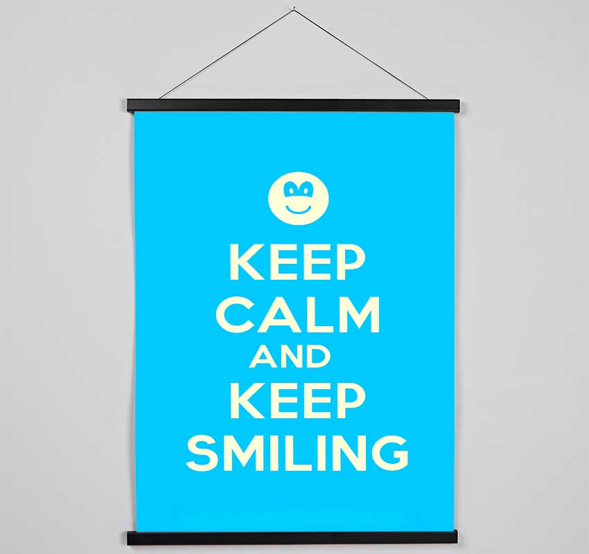 Keep Calm Keep Smiling Hanging Poster - Wallart-Direct UK