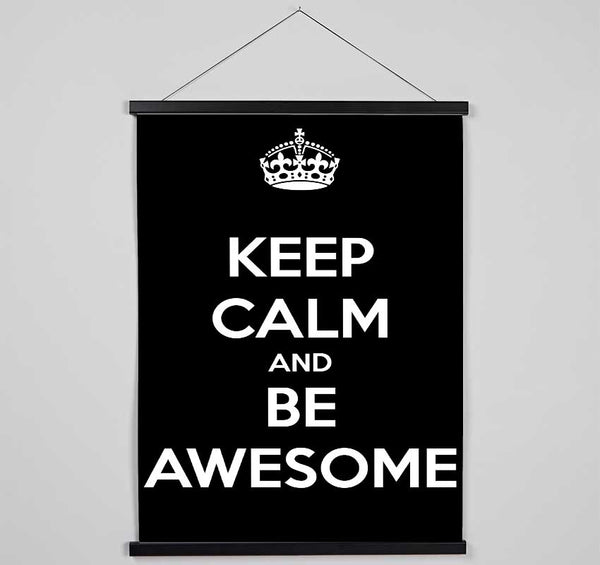 Girls Room Quote Keep Calm And Be Awesome Hanging Poster - Wallart-Direct UK