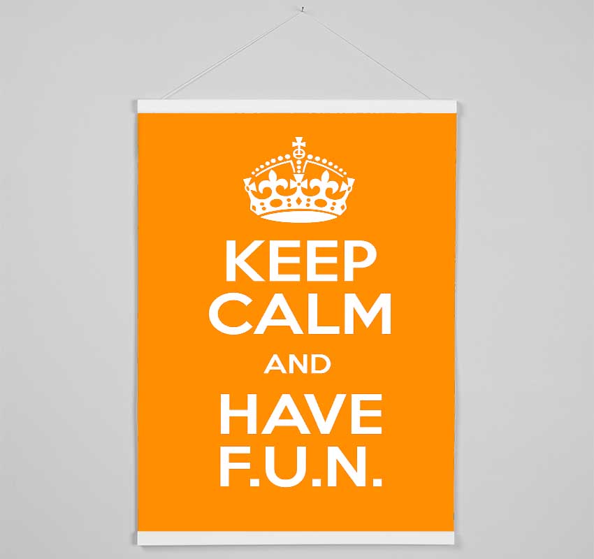 Girls Room Quote Keep Calm Fun Orange Hanging Poster - Wallart-Direct UK