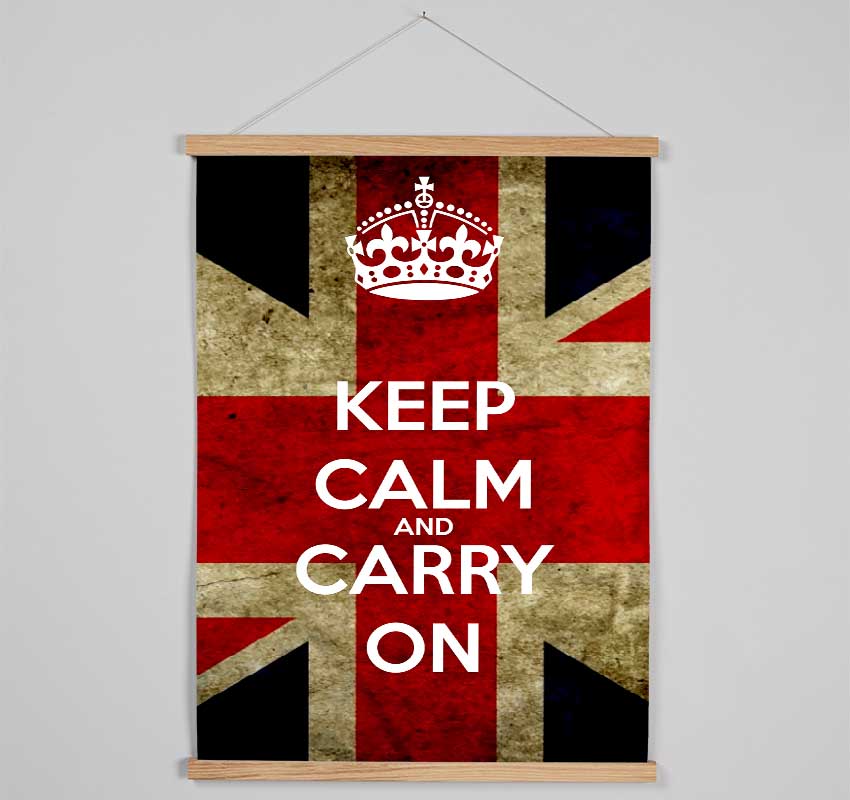 Keep Calm And Carry On Flag Hanging Poster - Wallart-Direct UK