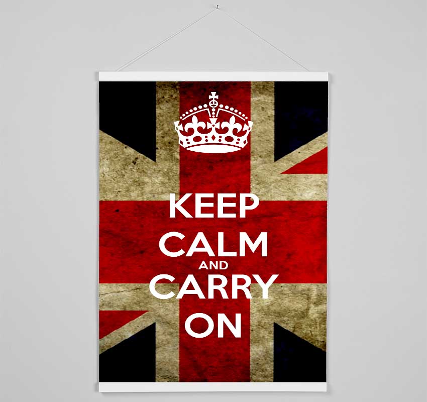 Keep Calm And Carry On Flag Hanging Poster - Wallart-Direct UK