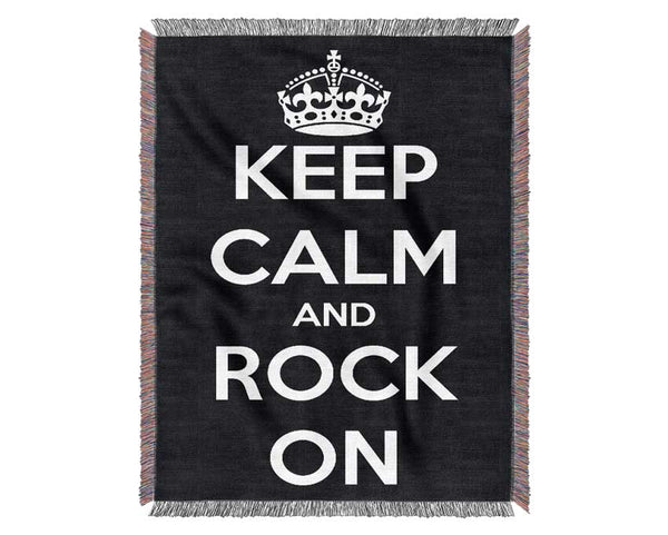 Keep Calm And Rock On Woven Blanket