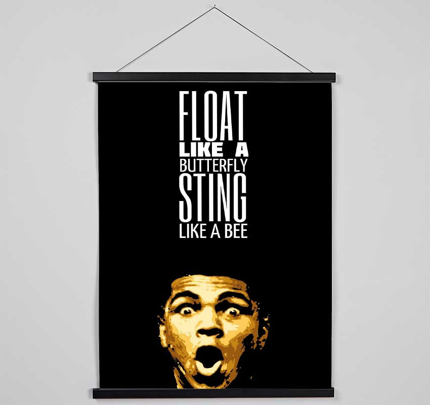 Motivational Quote Muhammad Ali Float Like A Butterfly Hanging Poster - Wallart-Direct UK