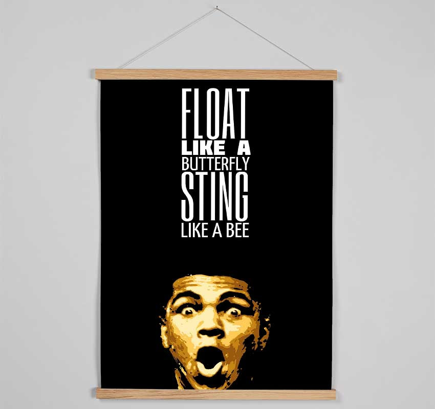 Motivational Quote Muhammad Ali Float Like A Butterfly Hanging Poster - Wallart-Direct UK