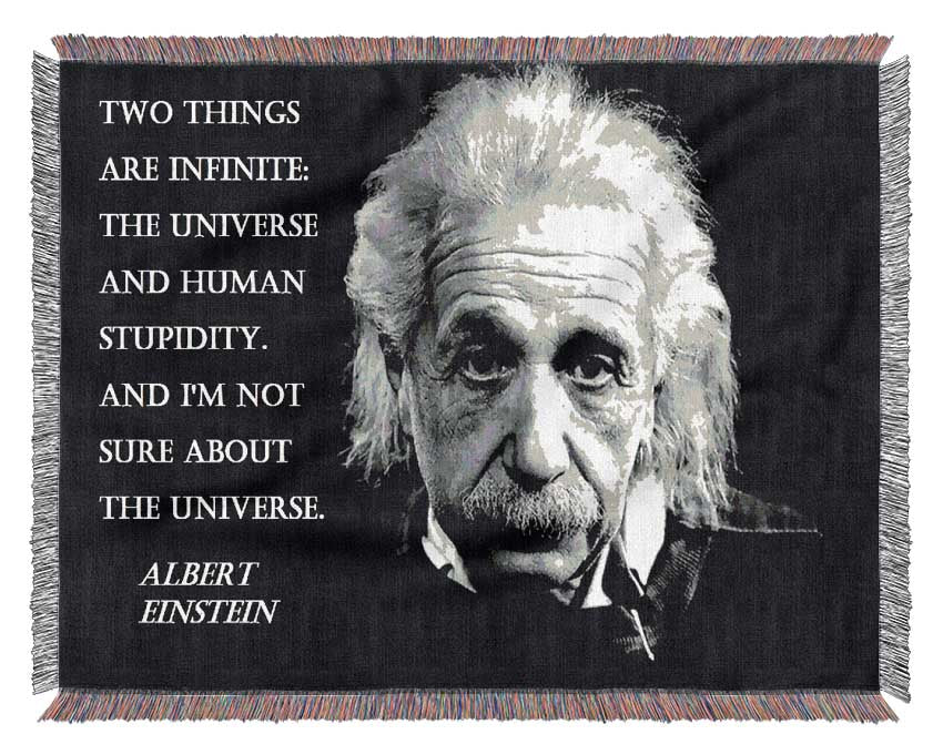 Motivational Quote Albert Einstein The Universe Woven Blanket