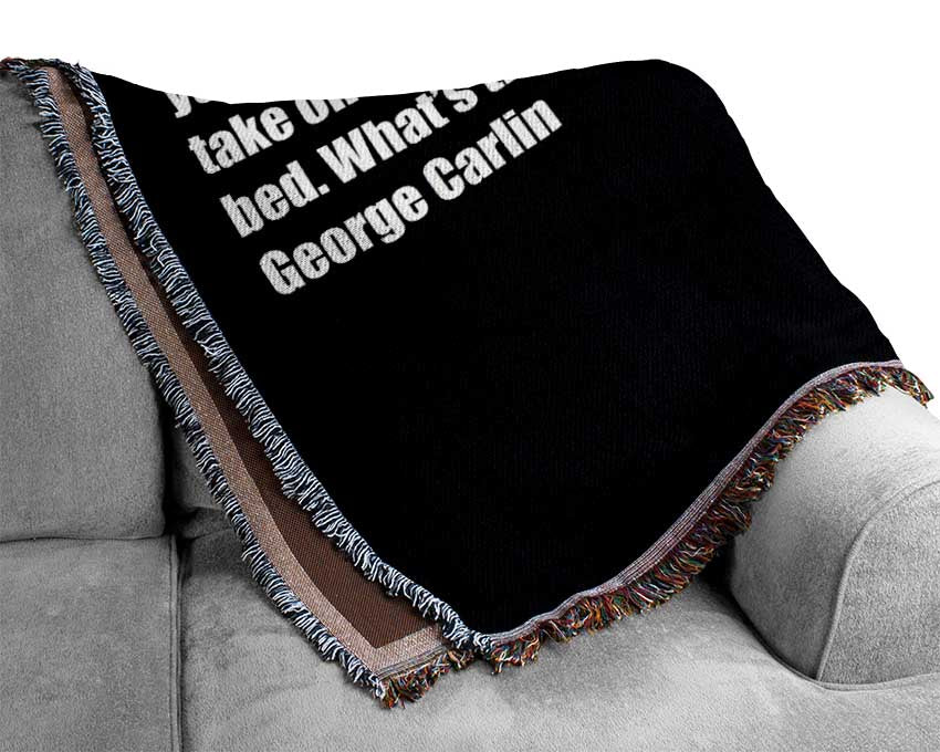 Funny Quote George Carlin Woven Blanket