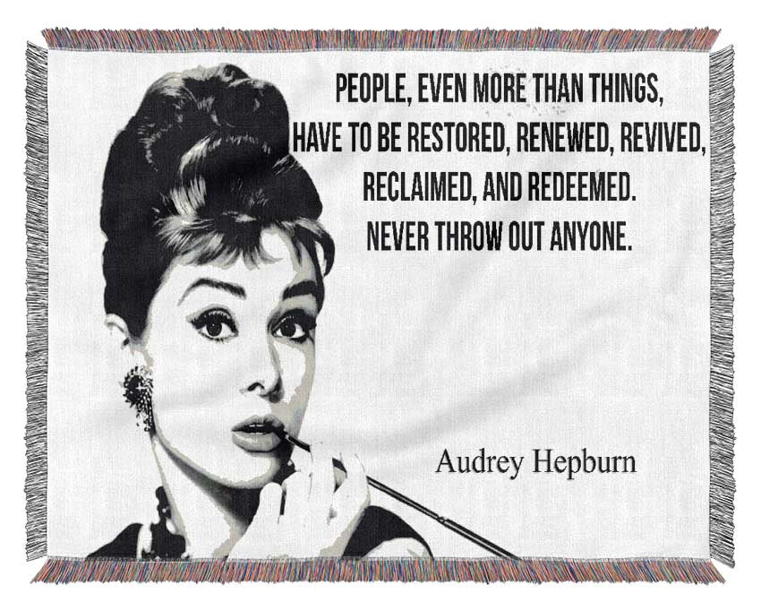 Movie Quote Audrey Hepburn Never Throw Out Woven Blanket