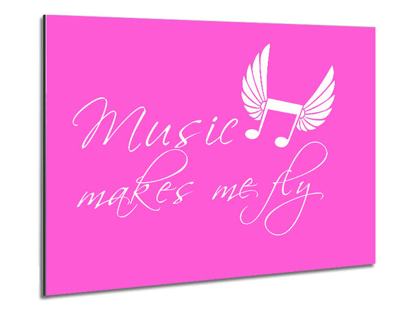 Girls Room Quote Music Makes Me Fly Vivid Pink