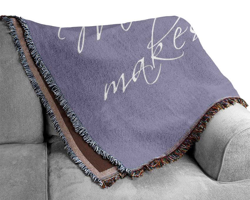 Boys room Quote Music Makes Me Fly Lilac Woven Blanket