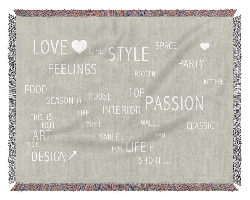 Love Quote Love Life Pink Woven Blanket