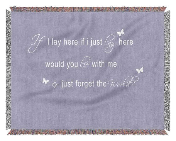 Music Quote If I Lay Here Snow Patrol 2 Lilac Woven Blanket