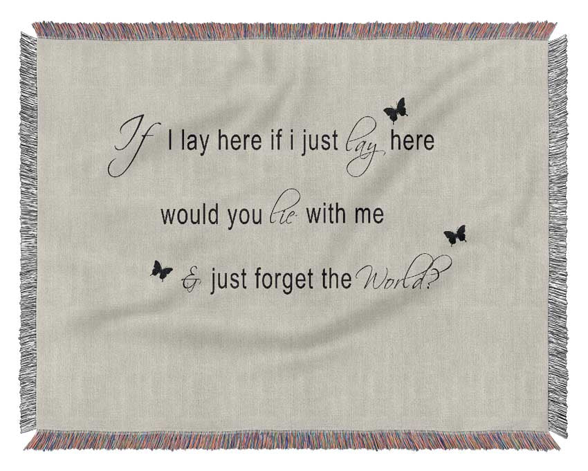 Music Quote If I Lay Here Snow Patrol 2 Grey Woven Blanket