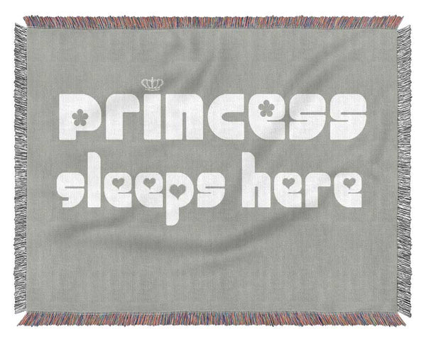 Princess sleeps 2 Grey White Woven Blanket