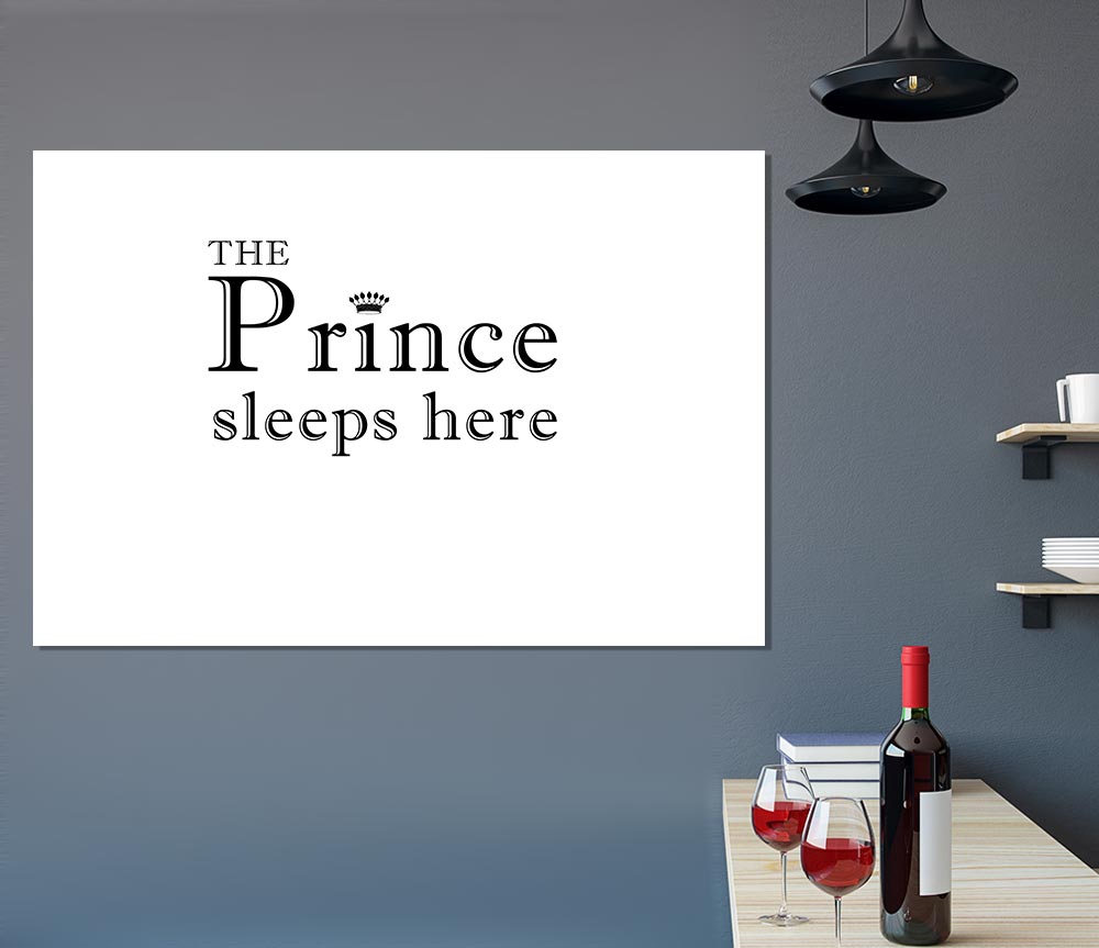 Boys Room Quote The Prince Sleeps Here White Print Poster Wall Art