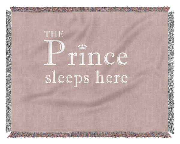 The Prince Sleeps Here Vivid Pink Woven Blanket