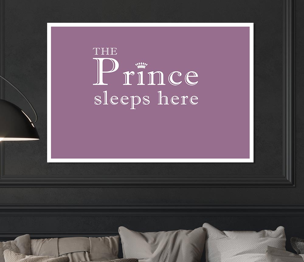 Boys Room Quote The Prince Sleeps Here Dusty Pink Print Poster Wall Art