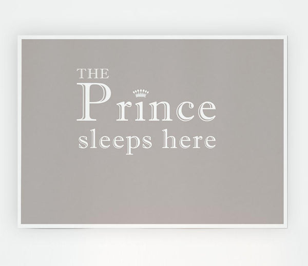 Boys Room Quote The Prince Sleeps Here Beige Print Poster Wall Art