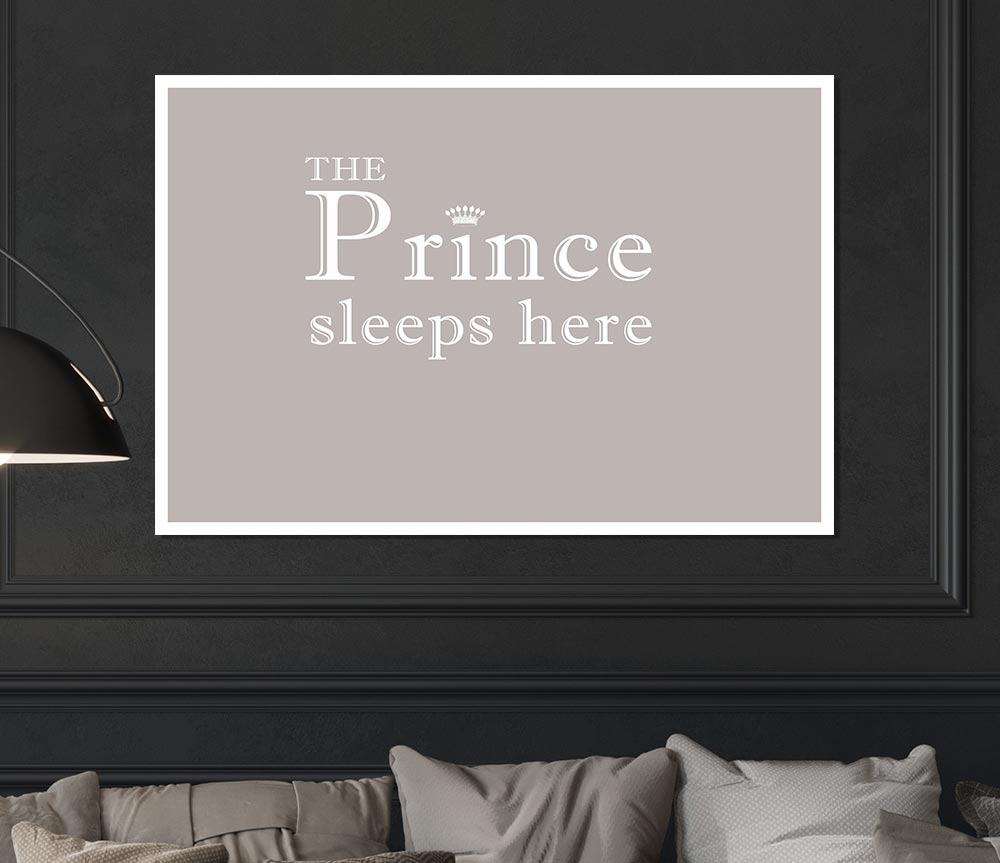 Boys Room Quote The Prince Sleeps Here Beige Print Poster Wall Art