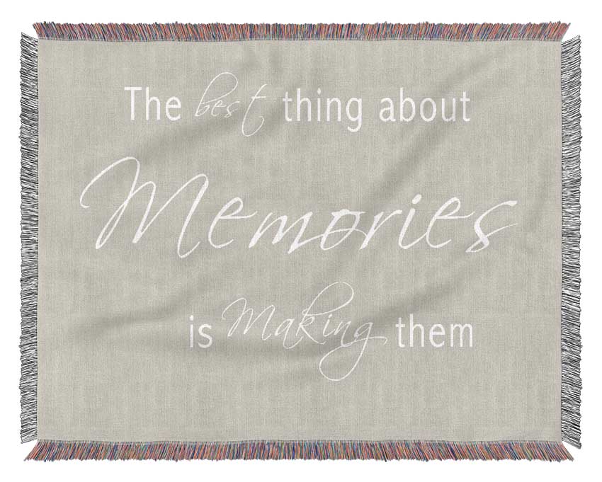 Love Quote The Best Thing About Memories 2 Pink Woven Blanket