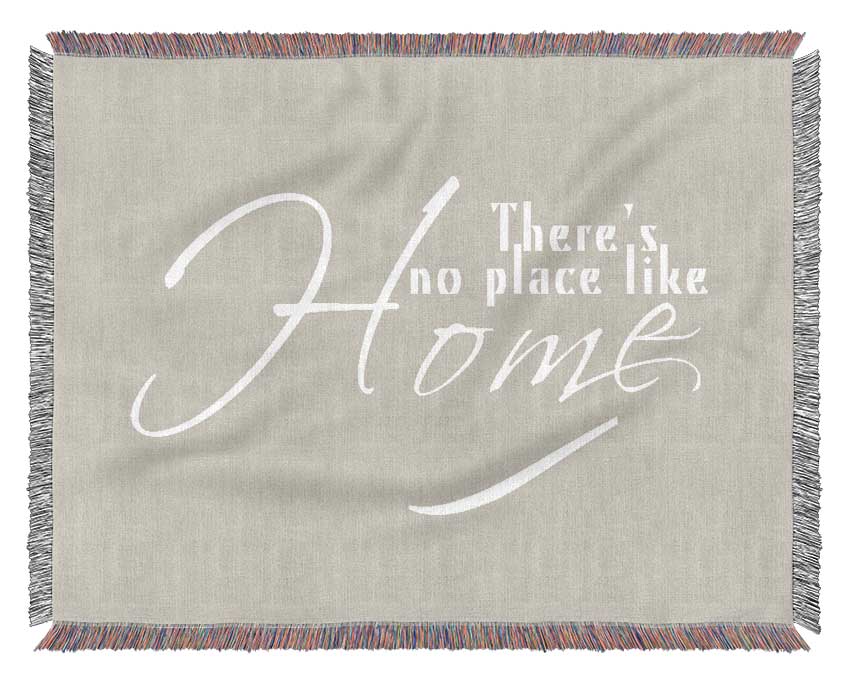 Home Quote Theres No Place Like Home Pink Woven Blanket