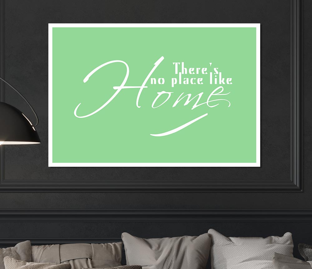 Home Quote Theres No Place Like Home Green Print Poster Wall Art