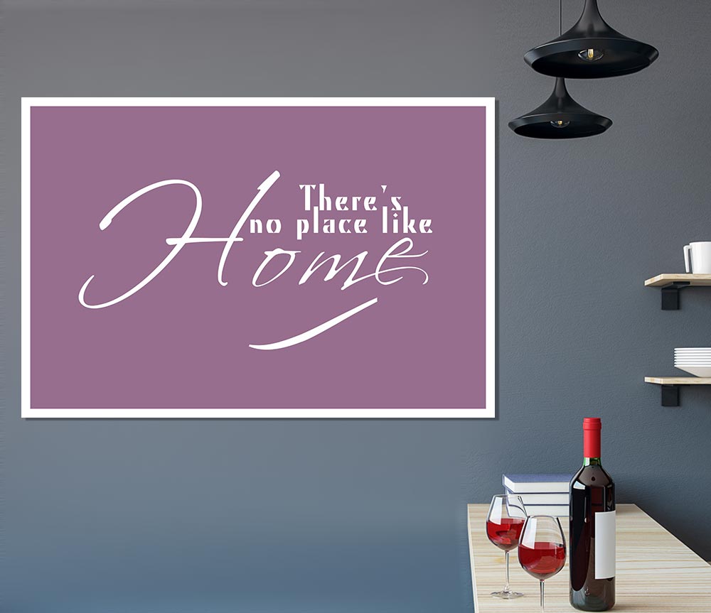 Home Quote Theres No Place Like Home Dusty Pink Print Poster Wall Art