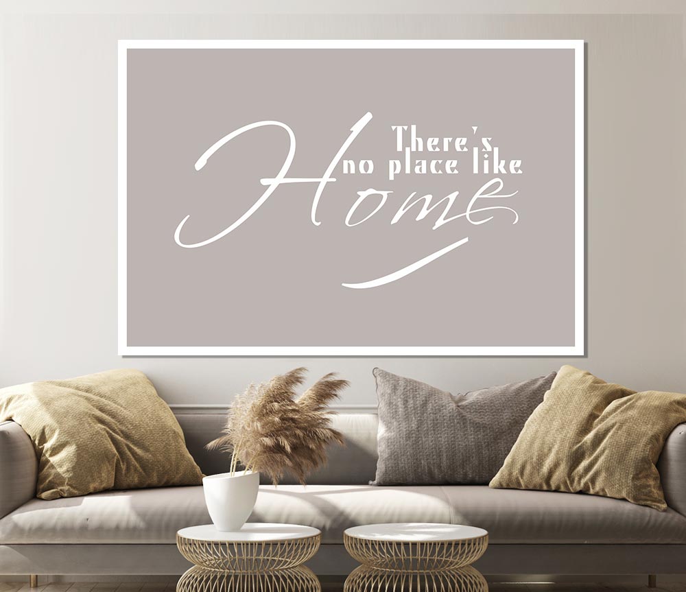 Home Quote Theres No Place Like Home Beige Print Poster Wall Art