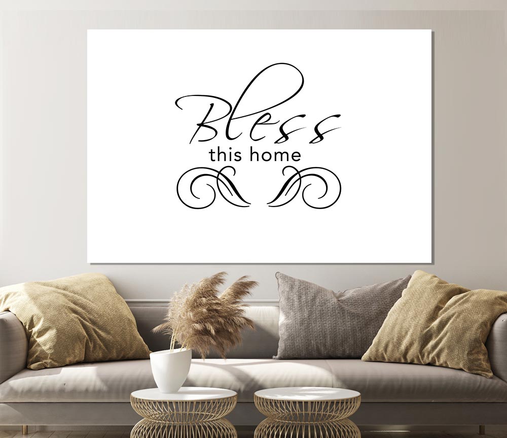 Home Quote Bless This Home White Print Poster Wall Art