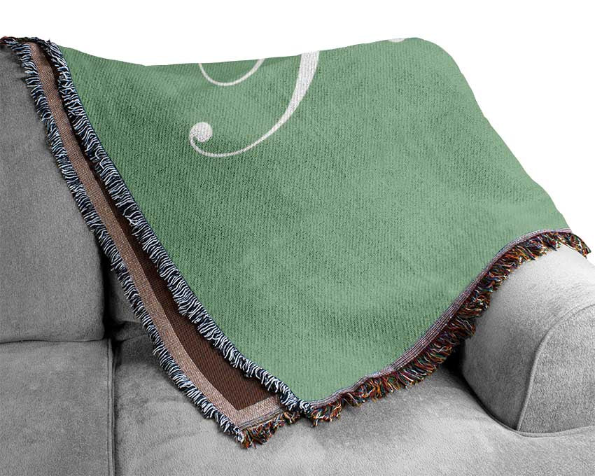 Family Quote Always And Forever Green Woven Blanket