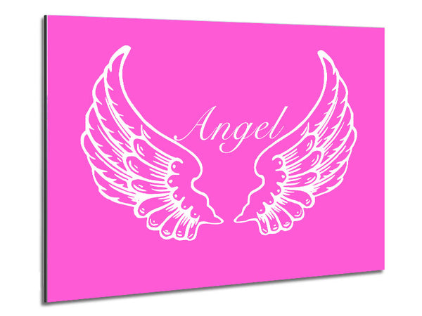 Nursery Quote Angel Wings Vivid Pink