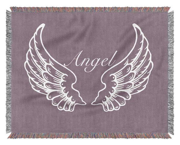 Angel Wings Dusty Pink Woven Blanket