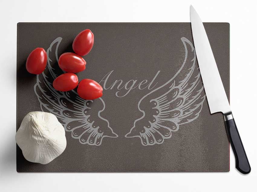 Angel Wings Chocolate Glass Chopping Board