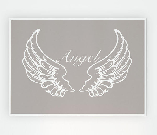 Angel Wings Beige Print Poster Wall Art