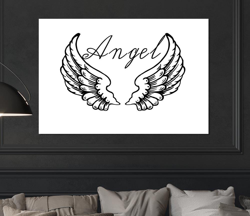 Angel Wings 4 White Print Poster Wall Art