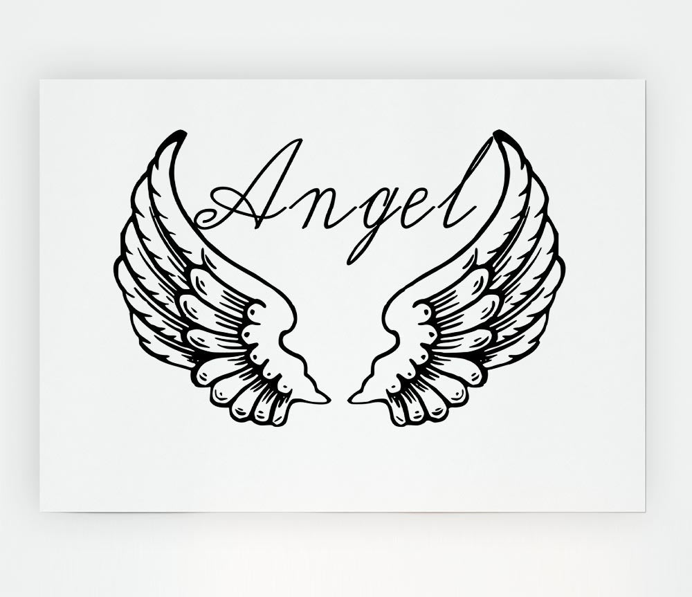 Angel Wings 4 White Print Poster Wall Art