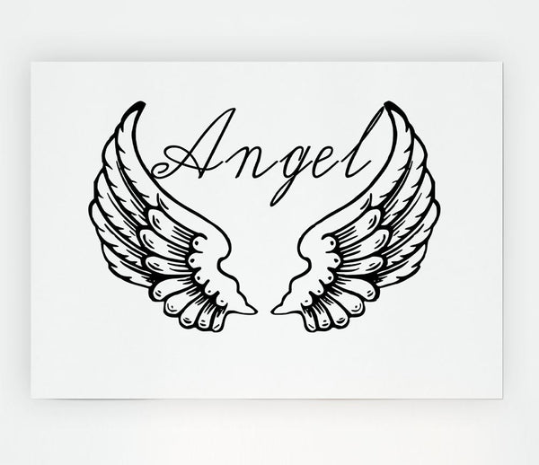 Angel Wings 4 White Print Poster Wall Art