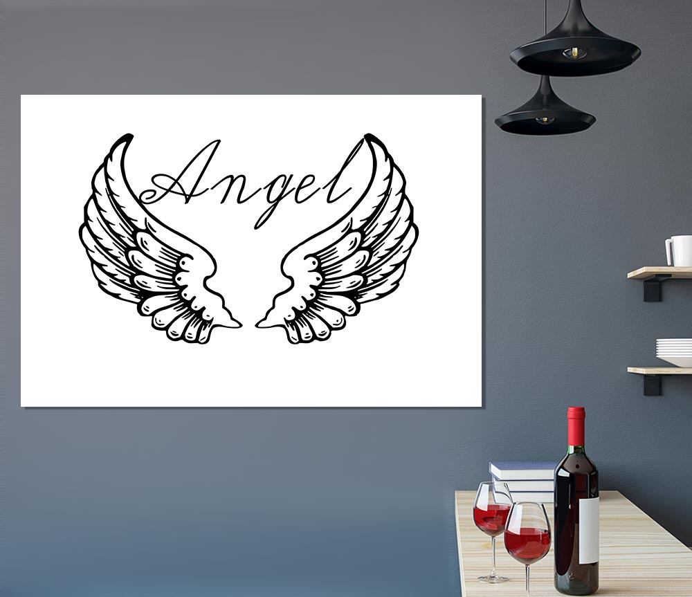 Angel Wings 4 White Print Poster Wall Art