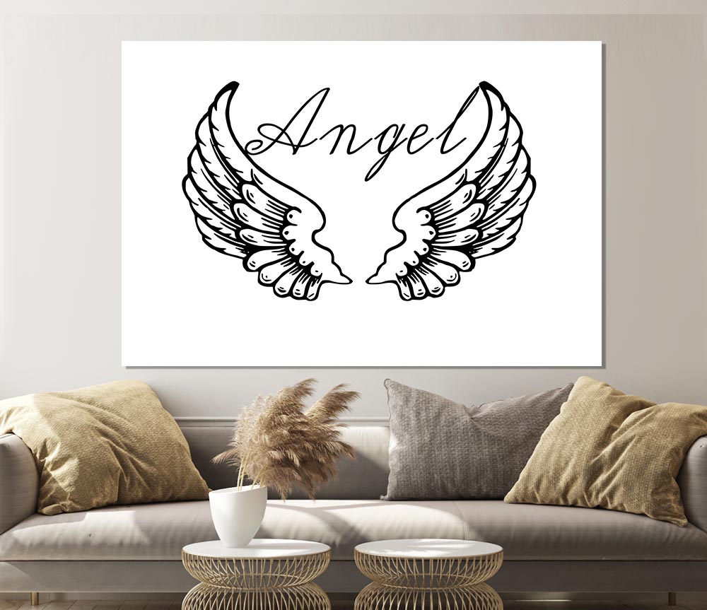 Angel Wings 4 White Print Poster Wall Art