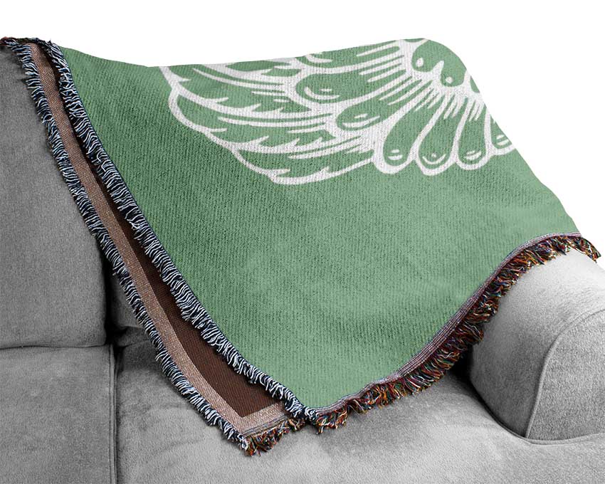 Angel Wings 4 Green Woven Blanket