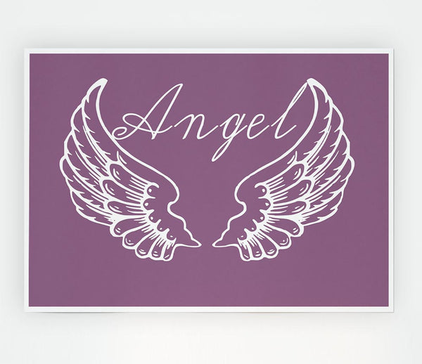 Girls Room Quote Angel Wings 4 Dusty Pink Print Poster Wall Art