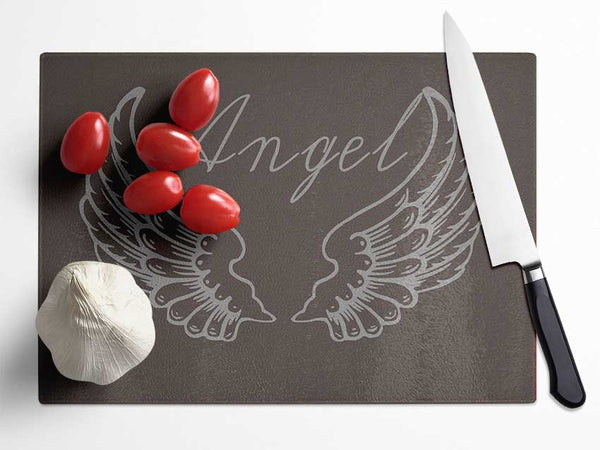 Angel Wings 4 Chocolate Glass Chopping Board