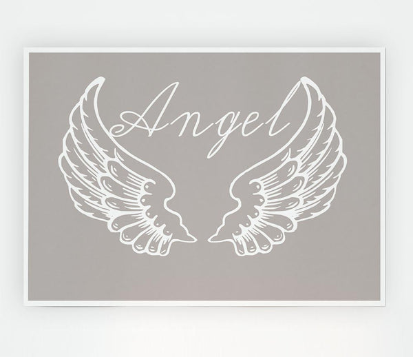 Angel Wings 4 Beige Print Poster Wall Art