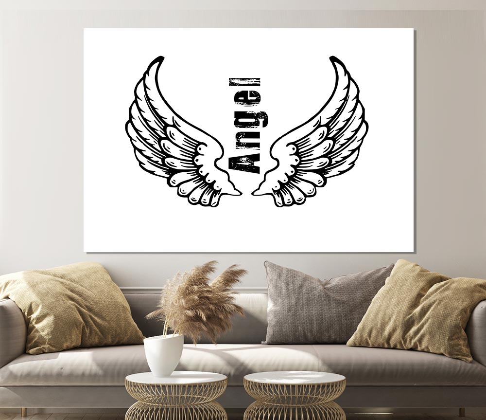 Angel Wings 3 White Print Poster Wall Art