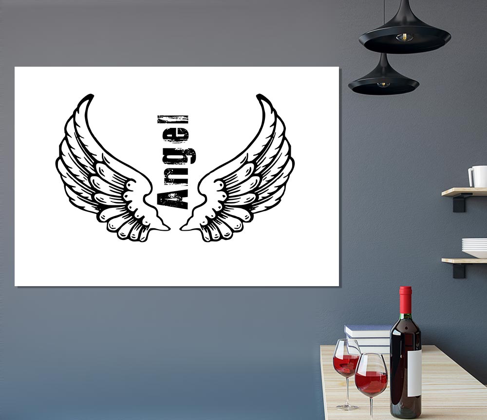 Angel Wings 3 White Print Poster Wall Art