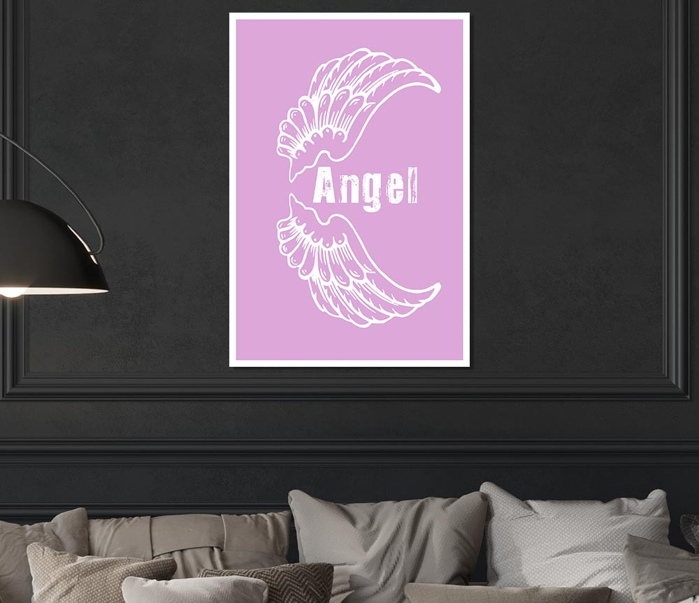 Angel Wings 3 Pink Print Poster Wall Art