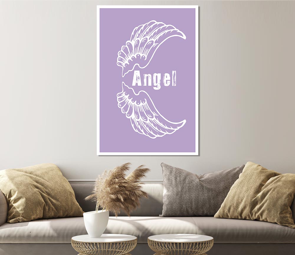 Angel Wings 3 Lilac Print Poster Wall Art