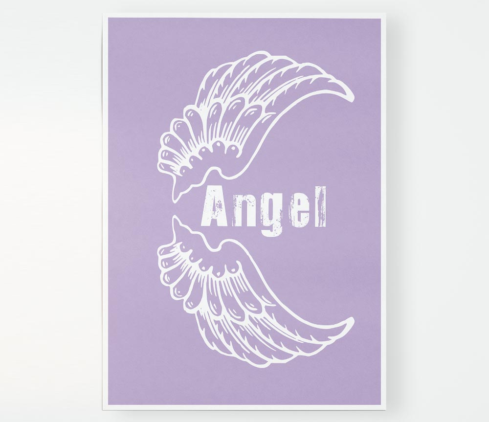 Angel Wings 3 Lilac Print Poster Wall Art